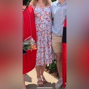 Red and blue floral Chaps sundress